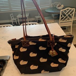 Dooney & Bourke Black and Tan Swan Purse